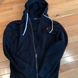 Mens polo cardigan sweater with zipper